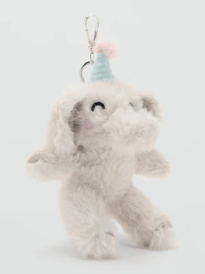 MANGO KIDS - Brelok słoń z futerka szary - Rozmiar uniwersalny - Dzieci