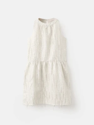 MANGO KIDS - Cekinowa sukienka beżowy - - Dzieci