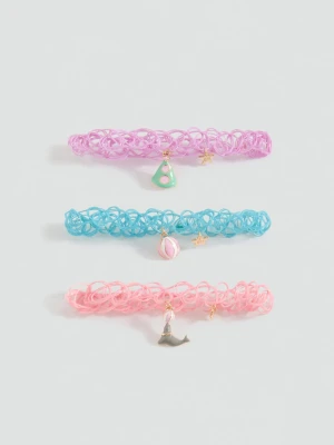 MANGO KIDS - Choker z koralikami blady róż - Rozmiar uniwersalny - Dzieci