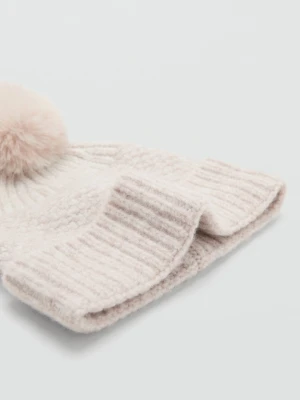 MANGO KIDS - Czapka z dzianiny z frędzlem piaskowy -  lata - Dzieci