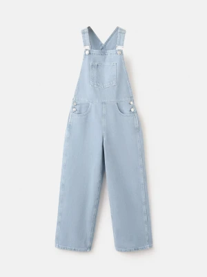 MANGO KIDS - Długie denimowe ogrodniczki niebieski - - Dzieci