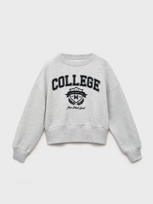 MANGO KIDS - Dwukolorowa bluza college średni szary - lata - Dzieci