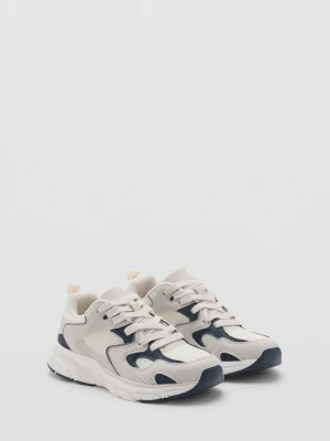 MANGO KIDS - Dwukolorowe sznurowane buty sportowe szary - - Dzieci