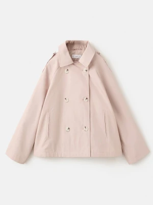 MANGO KIDS - Dwurzędowy trencz różowy - - Dzieci