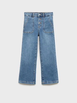MANGO KIDS - Dżinsy culotte z kieszeniami średni niebieski - - Dzieci