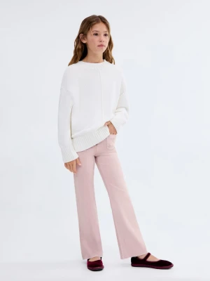 MANGO KIDS - Dżinsy o kroju flare z dżetami jasny/pastelowa purpura - - Dzieci