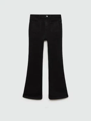 MANGO KIDS - Dżinsy o kroju flare z kieszeniami black denim - - Dzieci