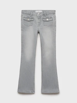 MANGO KIDS - Dżinsy o kroju flare z kieszeniami szary denim - lata - Dzieci