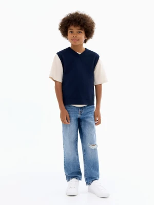 MANGO KIDS - Dżinsy straight regular średni niebieski - - Dzieci