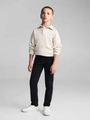 MANGO KIDS - Dżinsy z elastycznym pasem black denim - - Dzieci