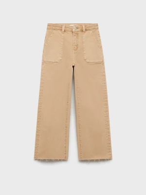 MANGO KIDS - Dżinsy z kieszeniami w stylu utility średni brązowy - - Dzieci