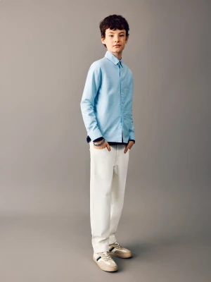 MANGO KIDS - Dżinsy ze średnim stanem i prostymi nogawkami biały - - Dzieci