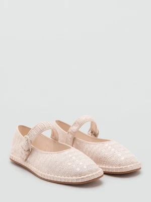 MANGO KIDS - Espadryle ze zdobieniami złamana biel - - Dzieci