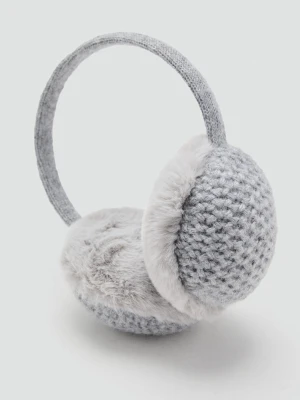 MANGO KIDS - Futrzane nauszniki szary - Rozmiar uniwersalny - Dzieci