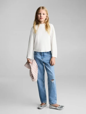 MANGO KIDS - Gładka koszulka bawełniana kremowy / écru - lata - Dzieci