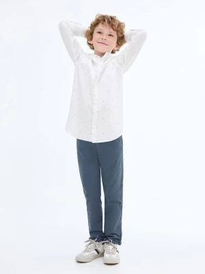 MANGO KIDS - Gładkie spodnie chinos lodowy szary - - Dzieci