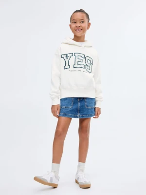 MANGO KIDS - Haftowana bluza z nadrukiem kwiatowym złamana biel - lata - Dzieci