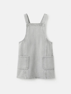 MANGO KIDS - Jeansowa sukienka ogrodniczka szary denim - lata - Dzieci