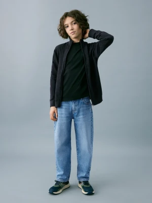 MANGO KIDS - Jeansy balloon średni niebieski - - Dzieci