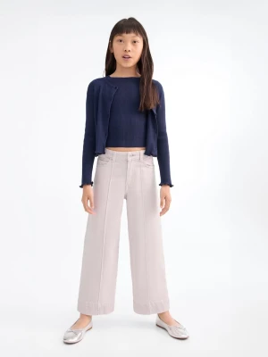 MANGO KIDS - Jeansy culotte z przeszyciami jasny/pastelowa purpura - lata - Dzieci