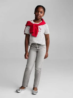 MANGO KIDS - Jeansy Mom-fit szary denim - - Dzieci