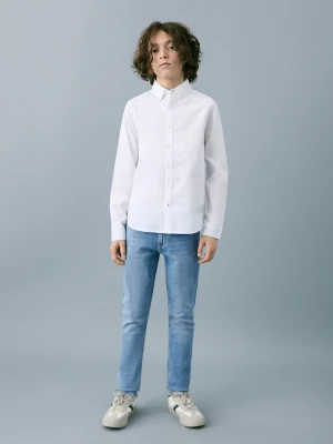 MANGO KIDS - Jeansy slim z średnim stanem średni niebieski - - Dzieci