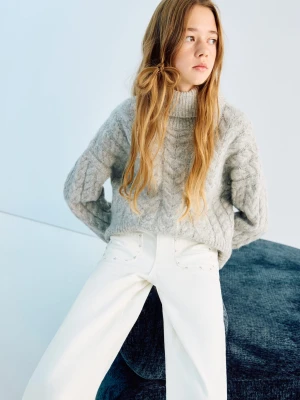 Jeansy z ćwiekami w kształcie gwiazdek biały - Dzieci - - MANGO KIDS