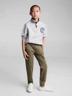 MANGO KIDS - Joggersy cargo khaki - - Dzieci