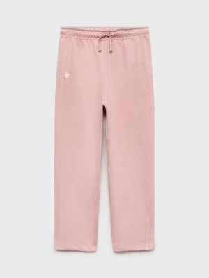 MANGO KIDS - Joggery bawełniane z elastycznym pasem różowy - - Dzieci
