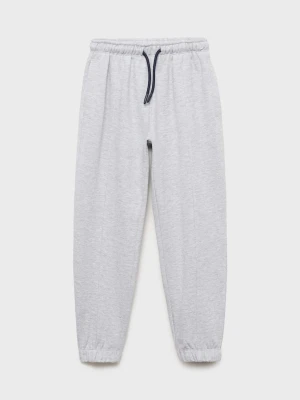 MANGO KIDS - Joggery bawełniane z elastycznym pasem średni szary - - Dzieci