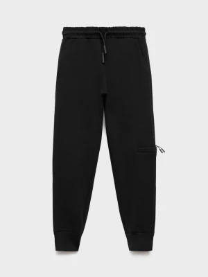 MANGO KIDS - Spodnie jogger interlock czarny - lata - Dzieci