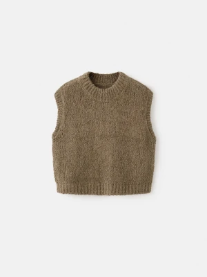 MANGO KIDS - Kamizelka z dzianiny czekoladowy - lata - Dzieci