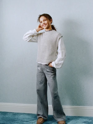 MANGO KIDS - Kamizelka z lureksu z cekinami jasny / pastelowy szary - lata - Dzieci