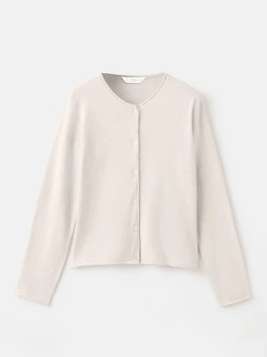 MANGO KIDS - Kardigan dzianinowy z długimi rękawami beżowy - lata - Dzieci