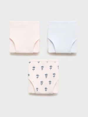 MANGO KIDS - Komplet 3 par bawełnianych fig błękitny - lata - Dzieci