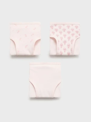 MANGO KIDS - Komplet 3 par bawełnianych fig różowy - lata - Dzieci