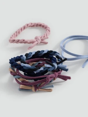 MANGO KIDS - Komplet 6 gumek do włosów granatowy - Rozmiar uniwersalny - Dzieci