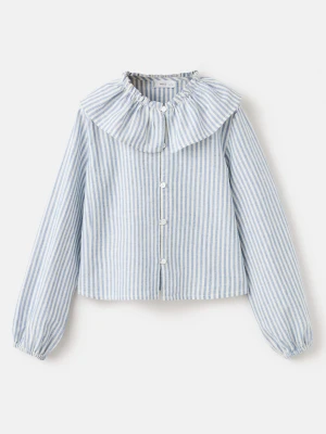 MANGO KIDS - Koszula babydoll w paski niebieski - - Dzieci