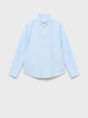 MANGO KIDS - Koszula slim fit z tkaniny oxford błękitny - - Dzieci