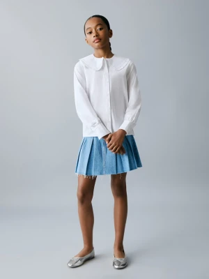 MANGO KIDS - Koszula z kołnierzykiem bebe niebieski - - Dzieci
