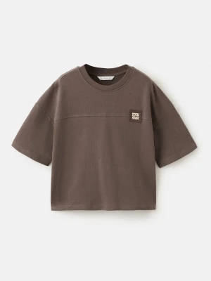 MANGO KIDS - Koszulka bawełniana z krótkimi rękawami czekoladowy - lata - Dzieci