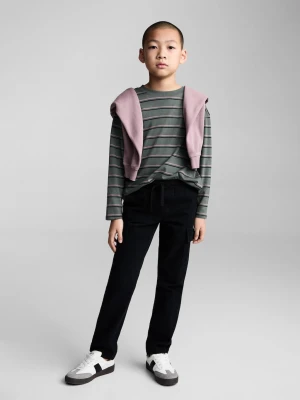 MANGO KIDS - Koszulka oversize w paski zielony - lata - Dzieci