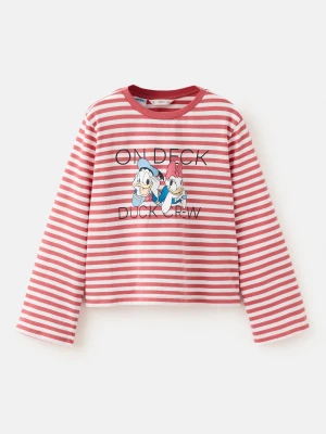 Koszulka w paski z Daisy i Donaldem truskawkowy - Dzieci - lata - MANGO KIDS