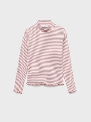 MANGO KIDS - Koszulka w paski z falowanym dołem granatowy - lata - Dzieci