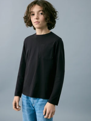 MANGO KIDS - Koszulka z długim rękawem i kieszenią czarny - lata - Dzieci