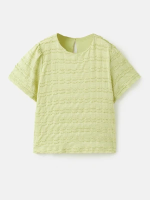 MANGO KIDS - Koszulka z teksturą zieleń lima - lata - Dzieci