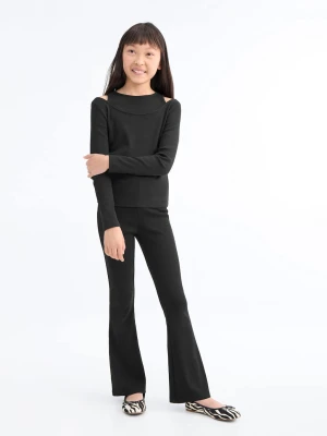 MANGO KIDS - Prążkowana koszulka z wycięciem błękitny - lata - Dzieci