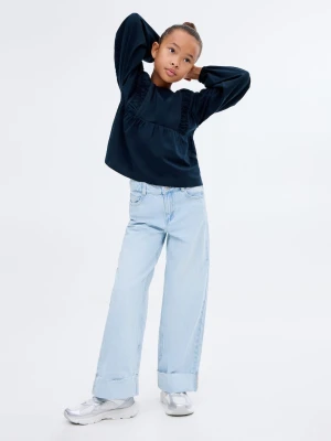 MANGO KIDS - Koszulka z z marszczeniem granatowy - lata - Dzieci