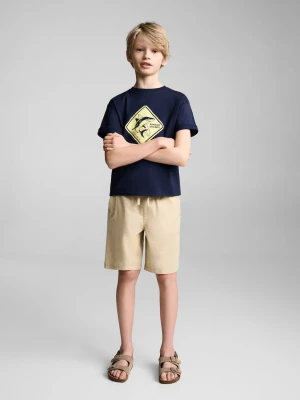 MANGO KIDS - Koszulka ze wzorem i krótkimi rękawami granatowy - lata - Dzieci