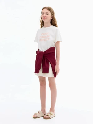 MANGO KIDS - Koszulka ze wzorem i krótkimi rękawami złamana biel - lata - Dzieci